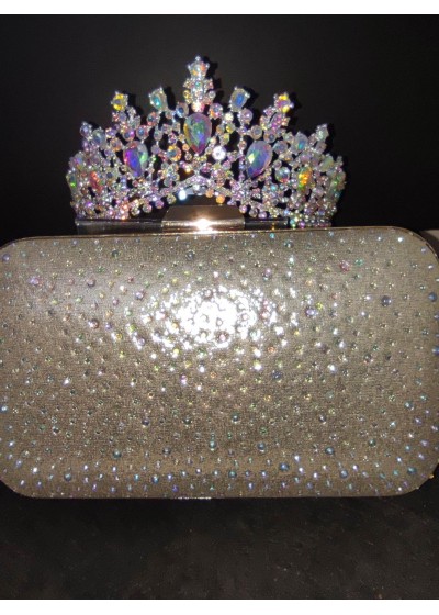 Корона и чанта с кристали за булка и абитуриентка- Goddess Aurora